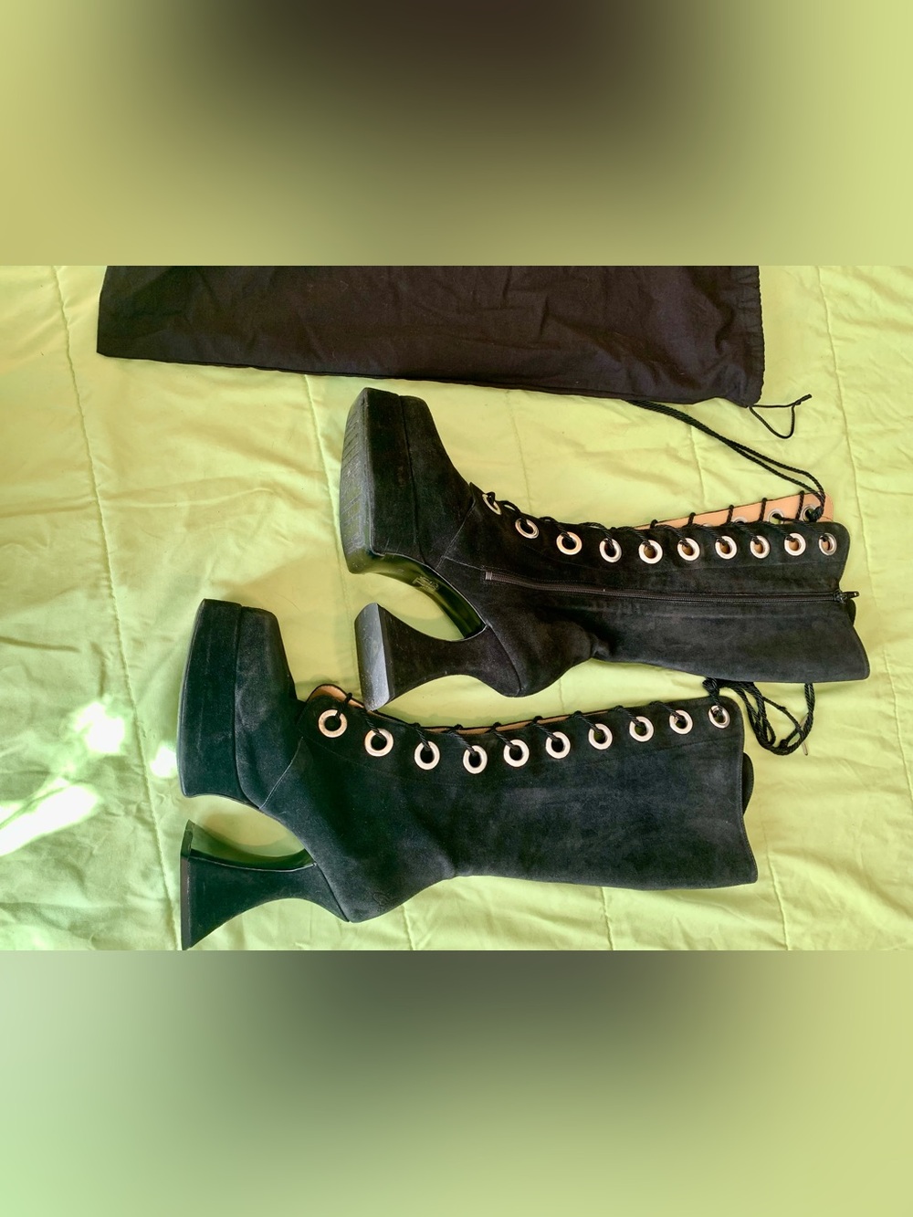 Fluevog Mega Munster SAMPLADELIC LACE-UP PLATFORM BOOTS - Picture 3 of 16